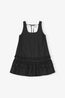 Cotton Poplin U-Neck Mini Dress Black