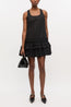 Cotton Poplin U-Neck Mini Dress Black