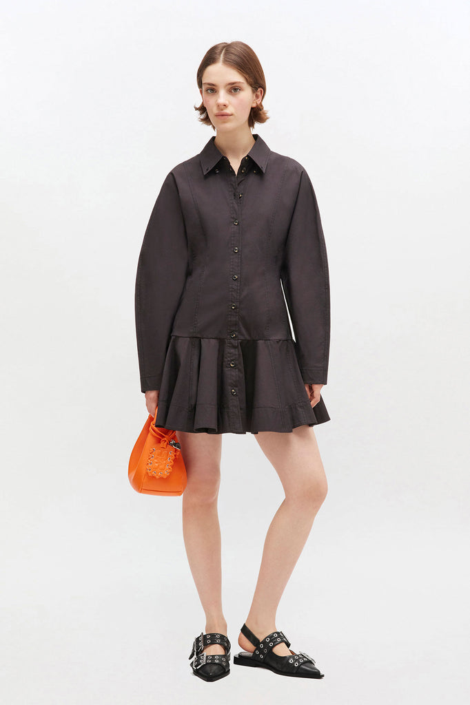 Cotton Buttoned Mini Dress