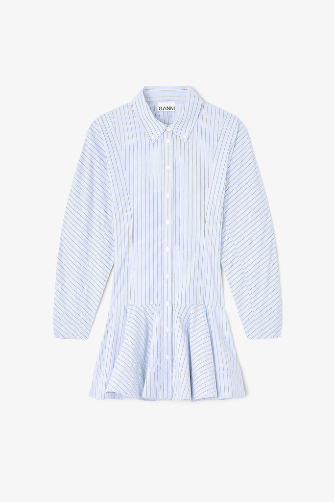 Stripe Cotton Buttoned Mini Dress