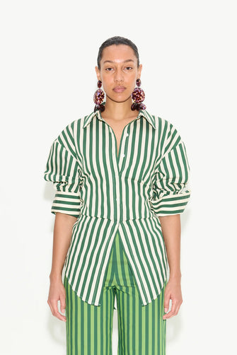 Loch Poplin Button Up Gummy Green
