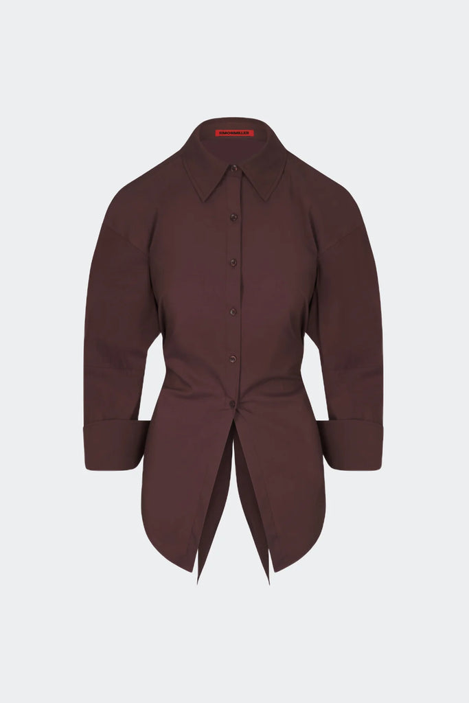 Loch Poplin Button Up Choco Brown