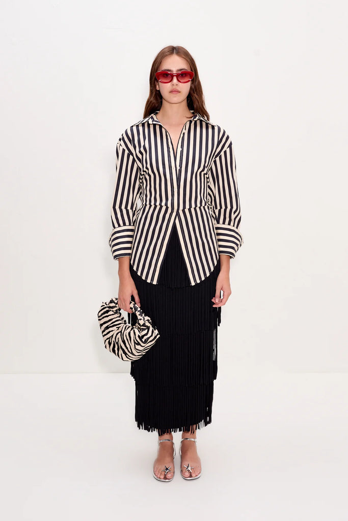 ZAZA Knit Fringe Skirt Black
