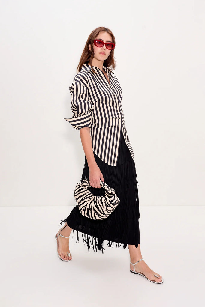 ZAZA Knit Fringe Skirt Black
