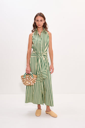 Inna Sleeveless Poplin Dress Gummy Green