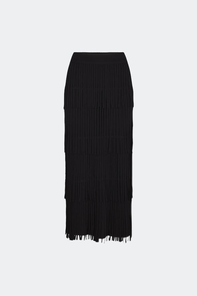 ZAZA Knit Fringe Skirt Black