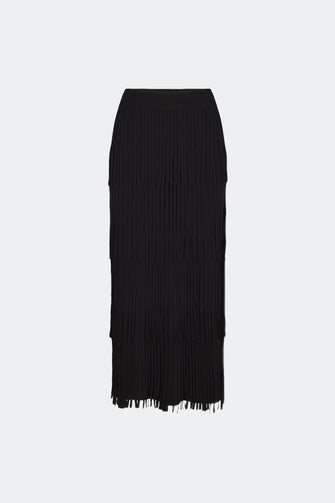 ZAZA Knit Fringe Skirt Black