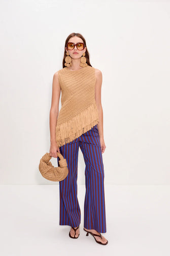 Metallic Raffia Lopsy Bag