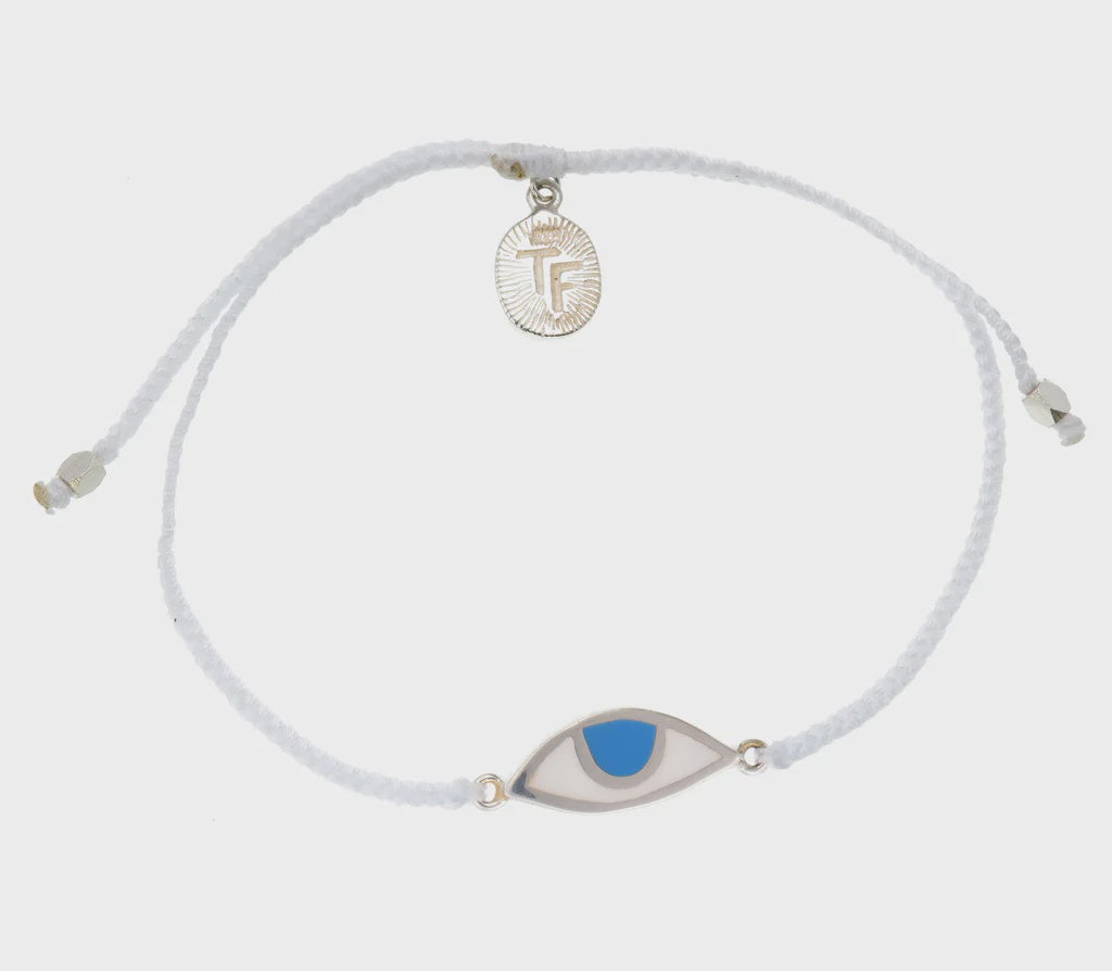 Eye of Protection Bracelet White Silver