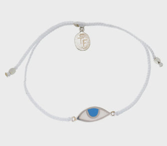 Eye of Protection Bracelet White Silver