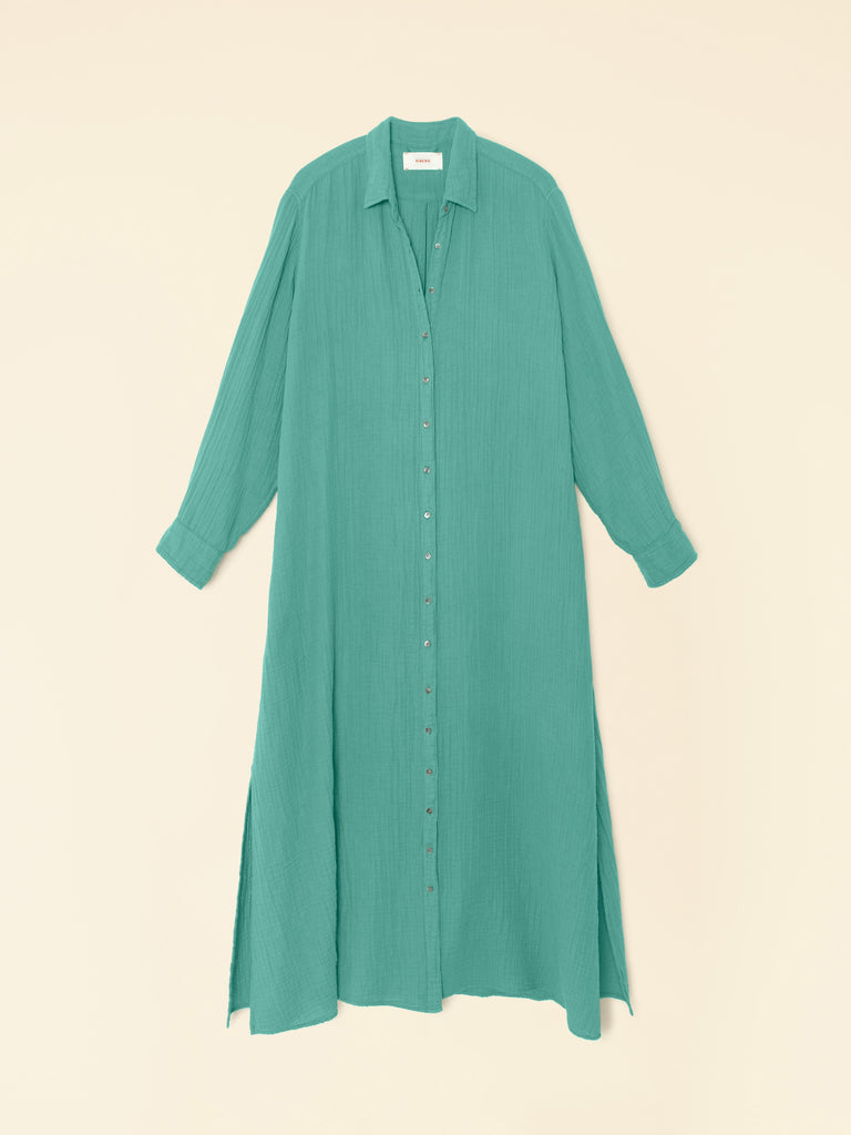 Boden Dress Gauze Bottle Green