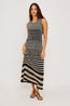 Yvette dress Onyx Ivory Stripe