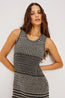 Yvette dress Onyx Ivory Stripe