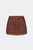 Zera Crochet Mini Skirt Copper Choco Brown