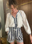 Lena Top Ecru Blue