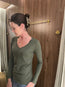 Blaire V Neck Long Sleeve Tee Elm