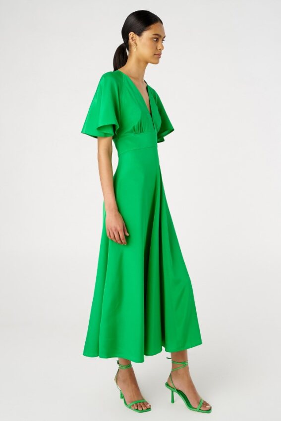 Cape Sleeve Dress Jewel Green