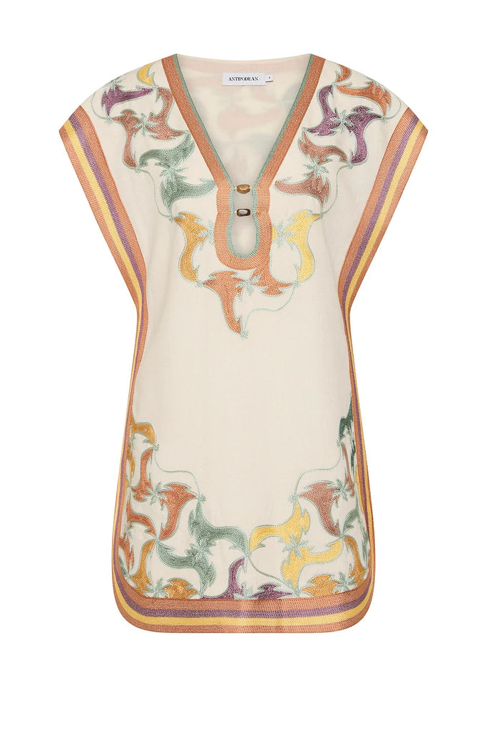 Framed Cap Sleeve Shift Dress