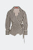 Anya Poplin Wrap Top Black/White Stripe