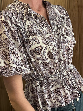 Elvie Short Sleeve Cotton Top Meadow