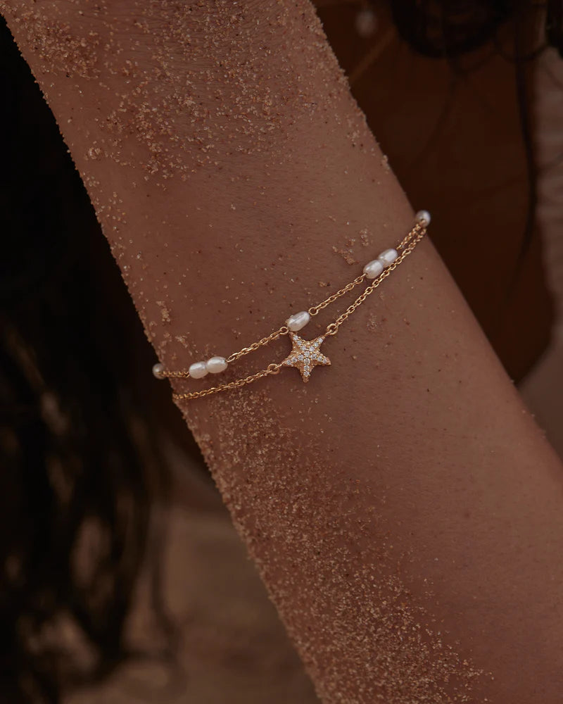 Gold Serene Dreams Pearl Bracelet