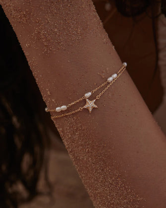 Gold Serene Dreams Pearl Bracelet