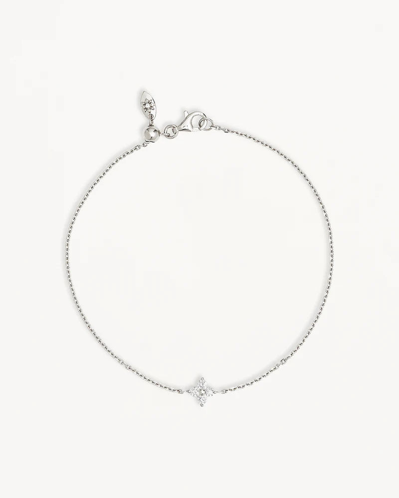 Crystal Bloom Bracelet Silver