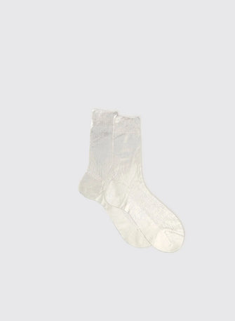 Metallic Ribbed Socks Silver