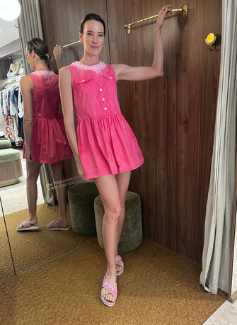 Mini Tank Dress with Pockets Cherry