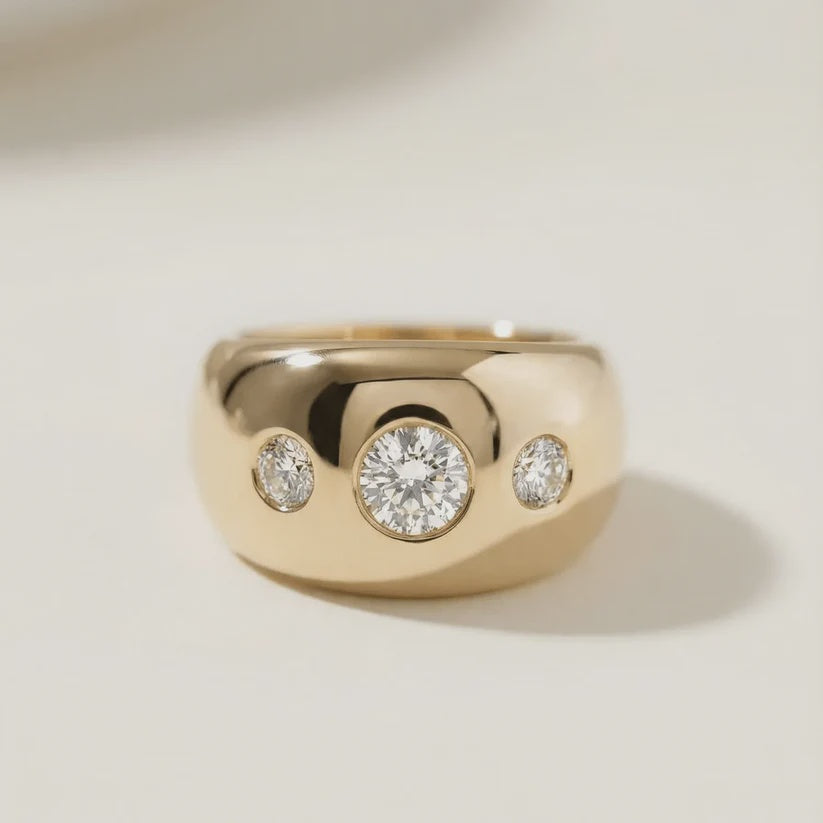 Calli Gypsy-Set Chunky Diamond Ring size 7