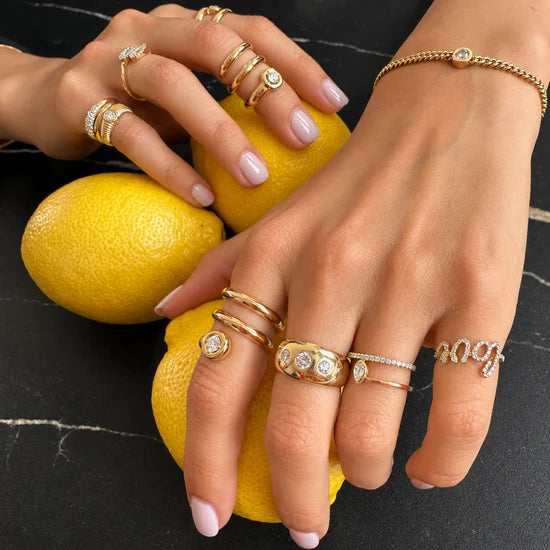 Calli Gypsy-Set Chunky Diamond Ring size 7