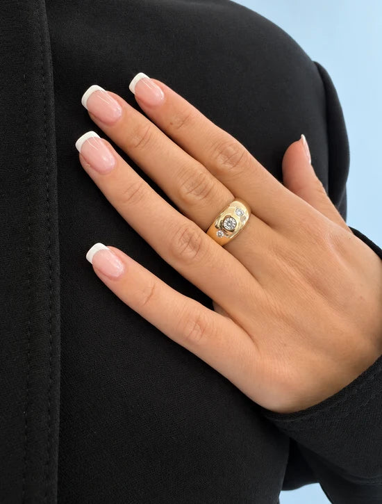 Calli Gypsy-Set Chunky Diamond Ring size 7