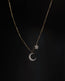 Asteria One Only Moon & Star Necklace Yellow Gold