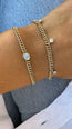 Floating diamonds Classic Curb Chain Bracelet