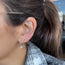 Daniella Diamonds Hoops Earrings with one dangling diamond - Pair