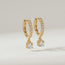 Daniella Diamonds Hoops Earrings with one dangling diamond - Pair