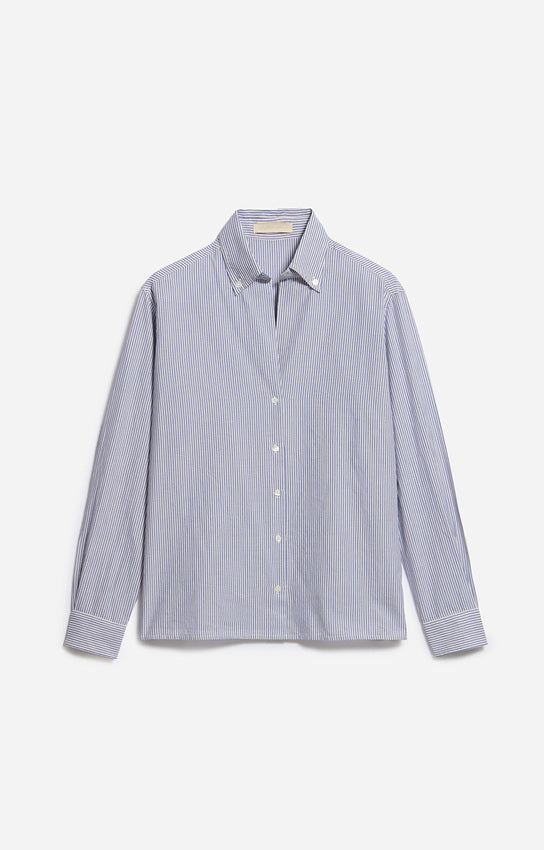Druyat Blouse White & Blue Stripe