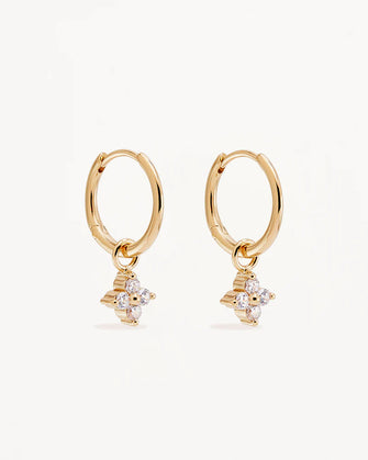 Crystal Bloom Hoops Gold