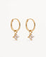Crystal Bloom Hoops Gold