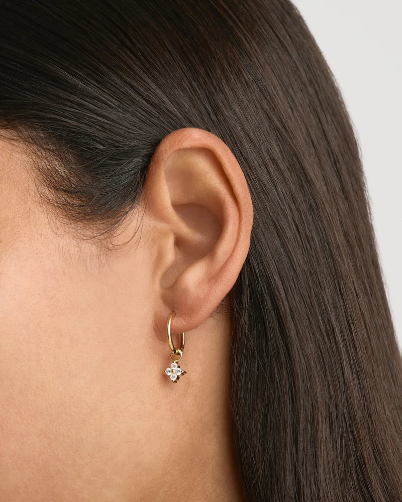 Crystal Bloom Hoops Gold