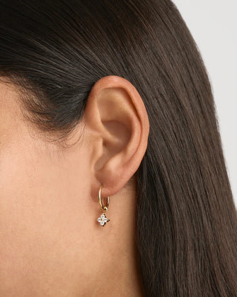 Crystal Bloom Hoops Gold