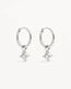 Crystal Bloom Hoops Silver