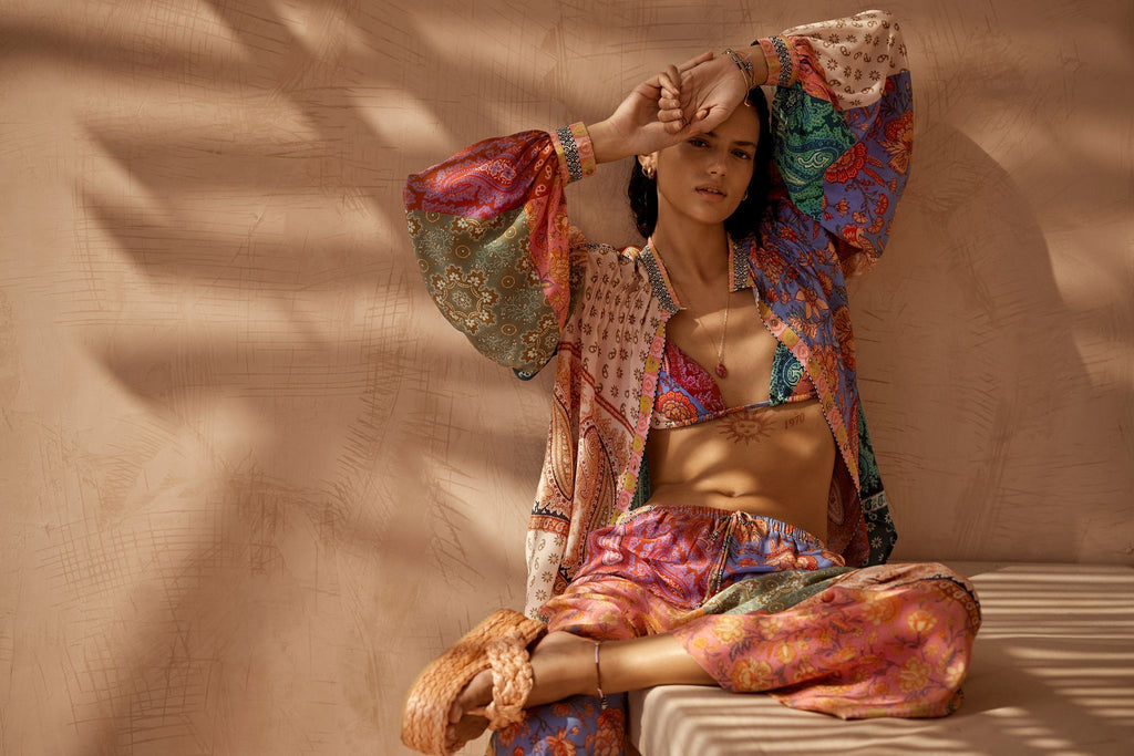 Kaleido Silk Wide Leg pants