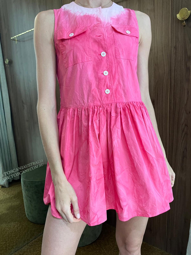 Mini Tank Dress with Pockets Cherry