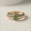 The Rachel Ring fluted Green Emerald  size 3