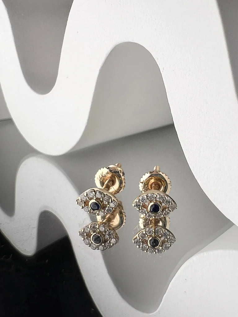 Mini Evil Eye Stud Earrings - Pair