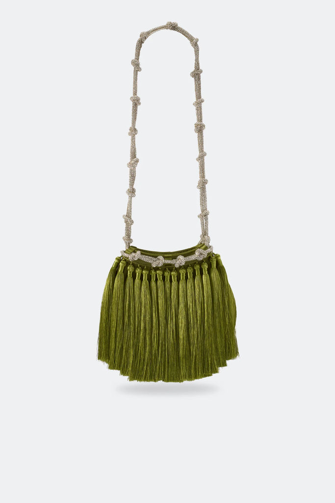 Tassel Evening Bag Moss Green