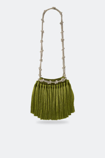 Tassel Evening Bag Moss Green