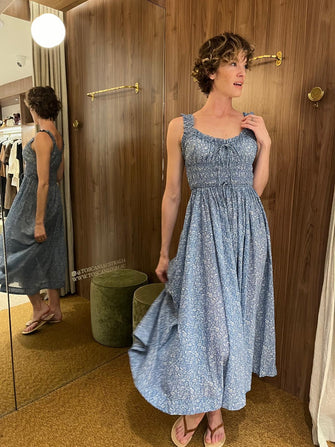 Emmaretta Dress Blue Garden Bloom