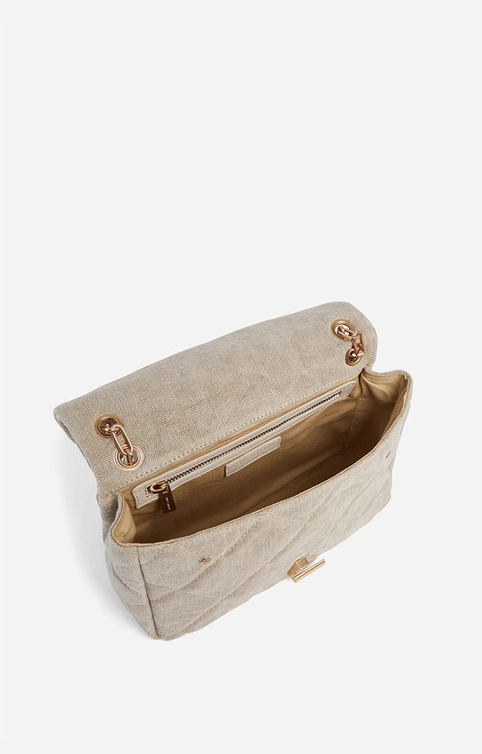 Grand Moon Handbag Quilted Sand